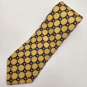 Brooks Brothers Makers necktie men's yellow 100%silk Noel Christmas novelty tie